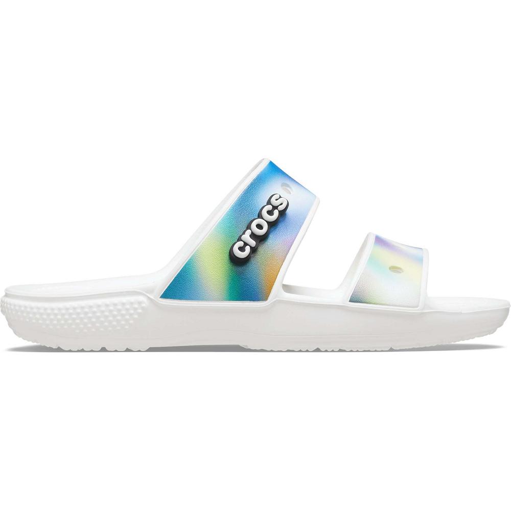 White / Multi Men's Crocs Classic Solarized Sandals | NZ 1235DFMN